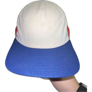 Vintage 90’s‎ New Era Red White Blue Mesh Trucker Hat Cap Adjustable SnapBack OS